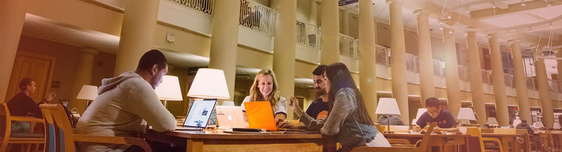 students in a library